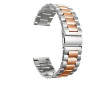 NBCNZCTSAS 22mm 20mm Stainless Steel Watch Band Strap Fit For SAMSUNG Galaxy Watch 42 46mm GEAR S3 Active 2 Classic Fit For Galaxy Watch 3 Correas(Silver Rose Gold-Too,22MM)