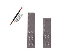 NBCNZCTSAS 22MM Black Brown Wristband Matte Leather Watchband Fit For TAG HEUER Fit For CARRERA Fit For AQUARACER Fit For Monaco F1 WatchStrap Bracelet(Grey-black)