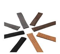 NBCNZCTSAS 22MM Black Brown Wristband Matte Leather Watchband Fit For TAG HEUER Fit For CARRERA Fit For AQUARACER Fit For Monaco F1 WatchStrap Bracelet(Black-silver-01)