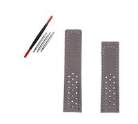 NBCNZCTSAS 22MM Black Brown Wristband Matte Leather Watchband Fit For TAG HEUER Fit For CARRERA Fit For AQUARACER Fit For Monaco F1 WatchStrap Bracelet(Grey-no clasp)