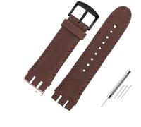 NBCNZCTSAS 23MM Leather Watchbands Fit For Swatch Fit For IRONY YOS440 YOS449 448 447 401G Men Watch Strap Steel Clasp Bracelet With Tools(C-brown-black)