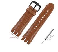 NBCNZCTSAS 23MM Leather Watchbands Fit For Swatch Fit For IRONY YOS440 YOS449 448 447 401G Men Watch Strap Steel Clasp Bracelet With Tools(Lightbrown-black)
