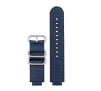 NBCNZCTSAS 24MM Bracelet Fit For TIMEX Soft Breathable Canvas Watch With Male Tide Compass Strap T2N721 T2N720 Nylon Black Red Watchband Buckl(Blue-silver)