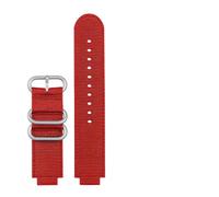 NBCNZCTSAS 24MM Bracelet Fit For TIMEX Soft Breathable Canvas Watch With Male Tide Compass Strap T2N721 T2N720 Nylon Black Red Watchband Buckl(Red-silver)