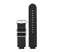NBCNZCTSAS 24MM Bracelet Fit For TIMEX Soft Breathable Canvas Watch With Male Tide Compass Strap T2N721 T2N720 Nylon Black Red Watchband Buckl(Black-silver)