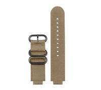 NBCNZCTSAS 24MM Bracelet Fit For TIMEX Soft Breathable Canvas Watch With Male Tide Compass Strap T2N721 T2N720 Nylon Black Red Watchband Buckl(Khaki-silver)