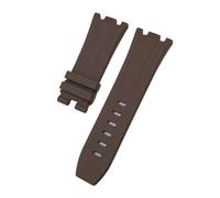 NBCNZCTSAS 28mm 30mm FKM Fluororubber Watchband Fit For AP Fit For Audemars Belt Fit For Piguet Fit For ROYAL OAK OFFSHORE 15710 15703 Watch Strap Bracelet(Borwn,28MM_WITH SILVER BUCKLE)