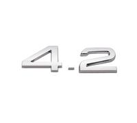 NBCNZCTSAS 3D ABS 2.4 3.6 4.2 Letter Car Rear Trunk Tailgate Door Badge Emblem Adhesive Sticker Fit For Audi A4 A5 A6 A7 A8 Q3 Q5 Q7(4.2 Silver)