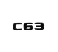 NBCNZCTSAS 3d ABS Black Chrome C63 Logo Letters Car Trunk Emblem Badge Decal Fit For Mercedes Benz C63 AMG W205 Sticker Styling Accessories(Glossy Black)