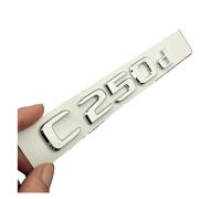 NBCNZCTSAS 3D ABS C250d Car Rear Trunk Emblem Badge Glossy Black Chrome Letters For Car Logo Fit For Mercedes C250d W205 W204 Sticker Accessories(C250d Chrome)