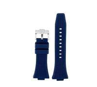 NBCNZCTSAS 6 colour Fit For Tissot PRX men's watch band Super Player T137.407 T137.410 waterproof silicone watch strap Metal buckle accessories(Dark blue-silver)