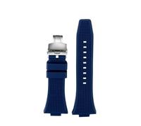 NBCNZCTSAS 6 colour Fit For Tissot PRX men's watch band Super Player T137.407 T137.410 waterproof silicone watch strap Metal buckle accessories(Dark blue- Folding)