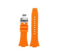 NBCNZCTSAS 6 colour Fit For Tissot PRX men's watch band Super Player T137.407 T137.410 waterproof silicone watch strap Metal buckle accessories(Orange- Folding)