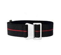 NBCNZCTSAS 60's French Army Parachute Elastic Nylon Watchband Fit For Seiko Fit For Water Ghost Fit For Tudor Fit For Rolex Watch Strap 18mm 20mm 22mm(Black red-S,22mm)