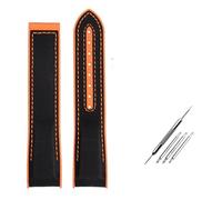 NBCNZCTSAS 8 colors Curved end Strap Fit For Omega Fit For Seamaster 300 Fit For Ocean Speedmaster 8900 Fit For Planet Ocean 20m 22mm Fabric Nylon Rubber Men WatchBand(Black orange no,20mm)