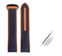 NBCNZCTSAS 8 colors Curved end Strap Fit For Omega Fit For Seamaster 300 Fit For Ocean Speedmaster 8900 Fit For Planet Ocean 20m 22mm Fabric Nylon Rubber Men WatchBand(Blue orange black,20mm)