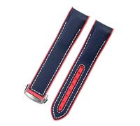 NBCNZCTSAS 8 colors Curved end Strap Fit For Omega Fit For Seamaster 300 Fit For Ocean Speedmaster 8900 Fit For Planet Ocean 20m 22mm Fabric Nylon Rubber Men WatchBand(Blue red silver,22mm)