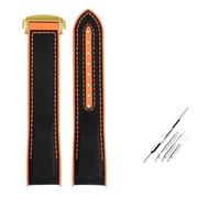 NBCNZCTSAS 8 colors Curved end Strap Fit For Omega Fit For Seamaster 300 Fit For Ocean Speedmaster 8900 Fit For Planet Ocean 20m 22mm Fabric Nylon Rubber Men WatchBand(Balck orange gold,22mm)