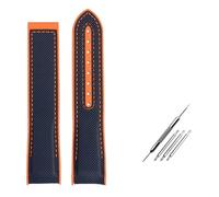 NBCNZCTSAS 8 colors Curved end Strap Fit For Omega Fit For Seamaster 300 Fit For Ocean Speedmaster 8900 Fit For Planet Ocean 20m 22mm Fabric Nylon Rubber Men WatchBand(Blue orange no,22mm)