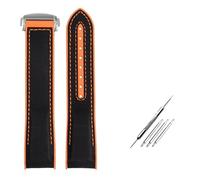 NBCNZCTSAS 8 colors Curved end Strap Fit For Omega Fit For Seamaster 300 Fit For Ocean Speedmaster 8900 Fit For Planet Ocean 20m 22mm Fabric Nylon Rubber Men WatchBand(Balck orange silver,22mm)