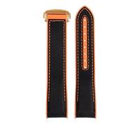 NBCNZCTSAS 8 colors Curved end Strap Fit For Omega Fit For Seamaster 300 Fit For Ocean Speedmaster 8900 Fit For Planet Ocean 20m 22mm Fabric Nylon Rubber Men WatchBand(Balck orange rose,20mm)