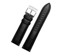 NBCNZCTSAS Black Bracelet Fit For Fossil FS4735 FS4812 ME3052 3054 Fashion Business Waterproof Leather Men's Watch Strap 22mm Watchband(Black-silver)