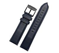 NBCNZCTSAS Black Bracelet Fit For Fossil FS4735 FS4812 ME3052 3054 Fashion Business Waterproof Leather Men's Watch Strap 22mm Watchband(Blue-black)