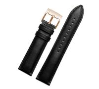 NBCNZCTSAS Black Bracelet Fit For Fossil FS4735 FS4812 ME3052 3054 Fashion Business Waterproof Leather Men's Watch Strap 22mm Watchband(Black-rose gold)