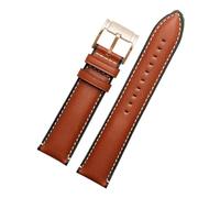 NBCNZCTSAS Black Bracelet Fit For Fossil FS4735 FS4812 ME3052 3054 Fashion Business Waterproof Leather Men's Watch Strap 22mm Watchband(Brown-rose gold-a)