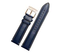 NBCNZCTSAS Black Bracelet Fit For Fossil FS4735 FS4812 ME3052 3054 Fashion Business Waterproof Leather Men's Watch Strap 22mm Watchband(Blue-rose gold-a)