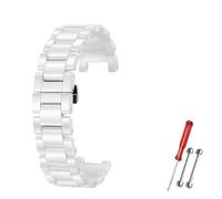 NBCNZCTSAS Black White Pearl Ceramic Watch Band Fit For Mk Women's Bracelet MK6985 MK5896 MK5354 MK5774 Ceramic WatchStrap 20.12mm(White-silver,20.12mm)