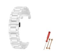 NBCNZCTSAS Black White Pearl Ceramic Watch Band Fit For Mk Women's Bracelet MK6985 MK5896 MK5354 MK5774 Ceramic WatchStrap 20.12mm(White-rose gold,20.12mm)