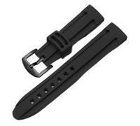 NBCNZCTSAS Black Wristband Fit For DW Garmin Casio Huawei Samsung Armani 22mm 24mm 26mm Soft Silicone Watch Band Sport Strap Accessories(Black Black,20mm)