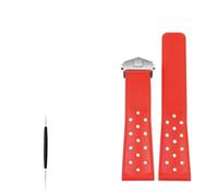 NBCNZCTSAS Breathable silicone strap 22mm Fit For TAG Heuer Fit For FORMULA 1 racing Carrera Race Fit For MONACO rubber watchband 22mm Men's Watch accessories(Red-silver)