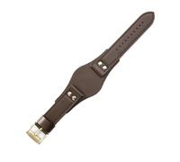 NBCNZCTSAS Breathable Skin Friendly Leather Watchbands Fit For Fossil Ch2564 Ch2565 Ch2891 Ch3051 Series Strap 22mm(Brown(PW)-Golden-K8)