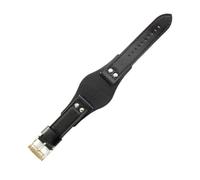 NBCNZCTSAS Breathable Skin Friendly Leather Watchbands Fit For Fossil Ch2564 Ch2565 Ch2891 Ch3051 Series Strap 22mm(Black(PW)-Golden-K8)