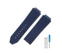 NBCNZCTSAS Breathable Skin Friendly Silicone Watchbands Fit For Hublot Fit For Yubo Big Bang Classic Fusion Series Strap 26x19mm(Blue-No Buckle)