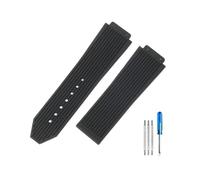 NBCNZCTSAS Breathable Skin Friendly Silicone Watchbands Fit For Hublot Fit For Yubo Big Bang Classic Fusion Series Strap 26x19mm(Black-No Buckle)