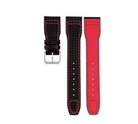 NBCNZCTSAS Carbon Fiber Pattern Leather Strap Fit For IWC Fit For Pilot Series IW377903 IW389108 Leather Watchbands 20mm 21mm 22mm Men Bracelet(02-silver bucke,22mm)