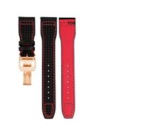 NBCNZCTSAS Carbon Fiber Pattern Leather Strap Fit For IWC Fit For Pilot Series IW377903 IW389108 Leather Watchbands 20mm 21mm 22mm Men Bracelet(02-rose gold,22mm)