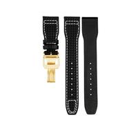 NBCNZCTSAS Carbon Fiber Pattern Leather Strap Fit For IWC Fit For Pilot Series IW377903 IW389108 Leather Watchbands 20mm 21mm 22mm Men Bracelet(03-silver bucke-02,20mm)