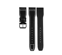 NBCNZCTSAS Carbon Fiber Pattern Leather Strap Fit For IWC Fit For Pilot Series IW377903 IW389108 Leather Watchbands 20mm 21mm 22mm Men Bracelet(03-black-bucke,20mm)