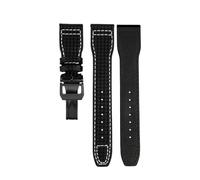 NBCNZCTSAS Carbon Fiber Pattern Leather Strap Fit For IWC Fit For Pilot Series IW377903 IW389108 Leather Watchbands 20mm 21mm 22mm Men Bracelet(03-silver bucke-03,21mm)