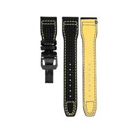 NBCNZCTSAS Carbon Fiber Pattern Leather Strap Fit For IWC Fit For Pilot Series IW377903 IW389108 Leather Watchbands 20mm 21mm 22mm Men Bracelet(01-black bucke-B,20mm)