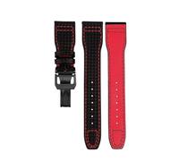 NBCNZCTSAS Carbon Fiber Pattern Leather Strap Fit For IWC Fit For Pilot Series IW377903 IW389108 Leather Watchbands 20mm 21mm 22mm Men Bracelet(02-black bucke-B,21mm)