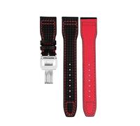 NBCNZCTSAS Carbon Fiber Pattern Leather Strap Fit For IWC Fit For Pilot Series IW377903 IW389108 Leather Watchbands 20mm 21mm 22mm Men Bracelet(02-silver bucke-B,21mm)