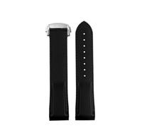 NBCNZCTSAS Curved End Rubber WatchBand 20mm 22mm Fit For Hamilton Fit For Kaki Navy Fit For Frogman H777050 H778050 H77805335 Strap Diving Silicone Bracele(Black black-silver,22mm)