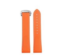 NBCNZCTSAS Curved End Rubber WatchBand 20mm 22mm Fit For Hamilton Fit For Kaki Navy Fit For Frogman H777050 H778050 H77805335 Strap Diving Silicone Bracele(Orange white-silver,22mm)
