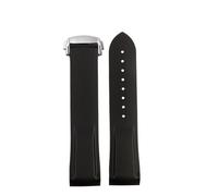 NBCNZCTSAS Curved End Rubber WatchBand 20mm 22mm Fit For Hamilton Fit For Kaki Navy Fit For Frogman H777050 H778050 H77805335 Strap Diving Silicone Bracele(Black silver clasp,22mm)