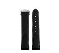 NBCNZCTSAS Curved End Rubber WatchBand 20mm 22mm Fit For Hamilton Fit For Kaki Navy Fit For Frogman H777050 H778050 H77805335 Strap Diving Silicone Bracele(Black white-silver,22mm)